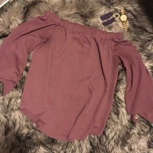 Adorable Light Purple Off the Shoulder Shirt